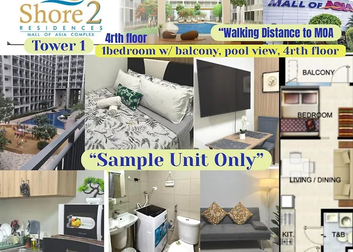 Pasay Staycation Located At Shore Residences Walking Distance To Mall Of And Near Airport Manille